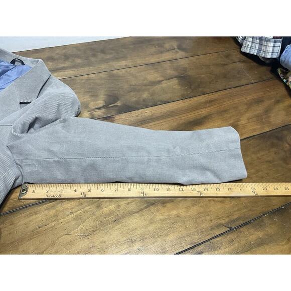 Brad Whitney Western Mens 44L Gray Light Blue Corduroy Sports Coat Jacket Blazer - Picture 10 of 16